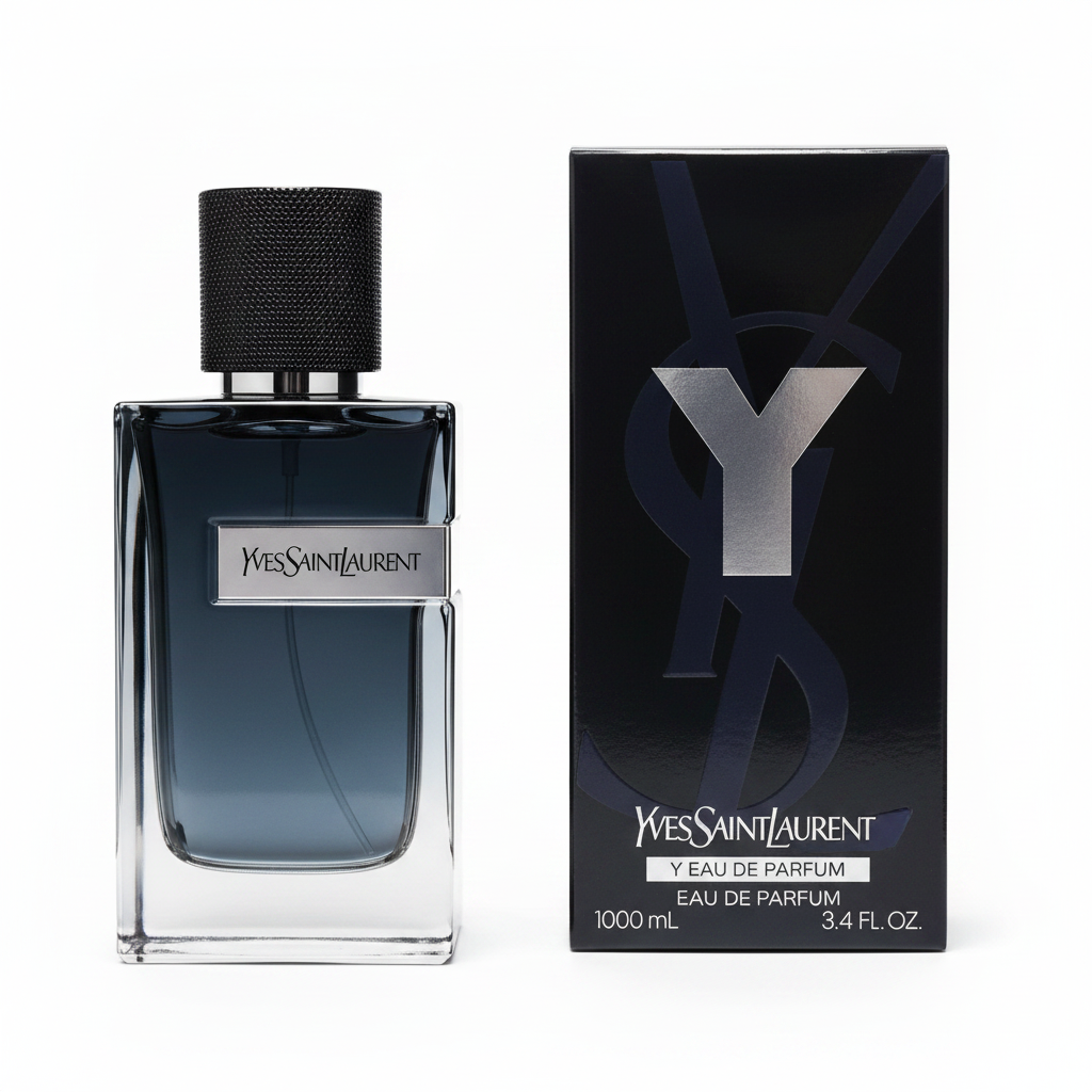 Yves Saint Laurent Y perfume bottle on white backgroundYves Saint Laurent Y Eau de Parfum