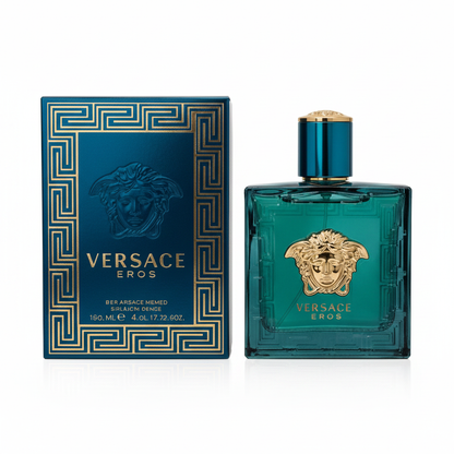 Versace Eros perfume bottle on white backgroundVersace Eros Eau de Toilettemasculine strength 