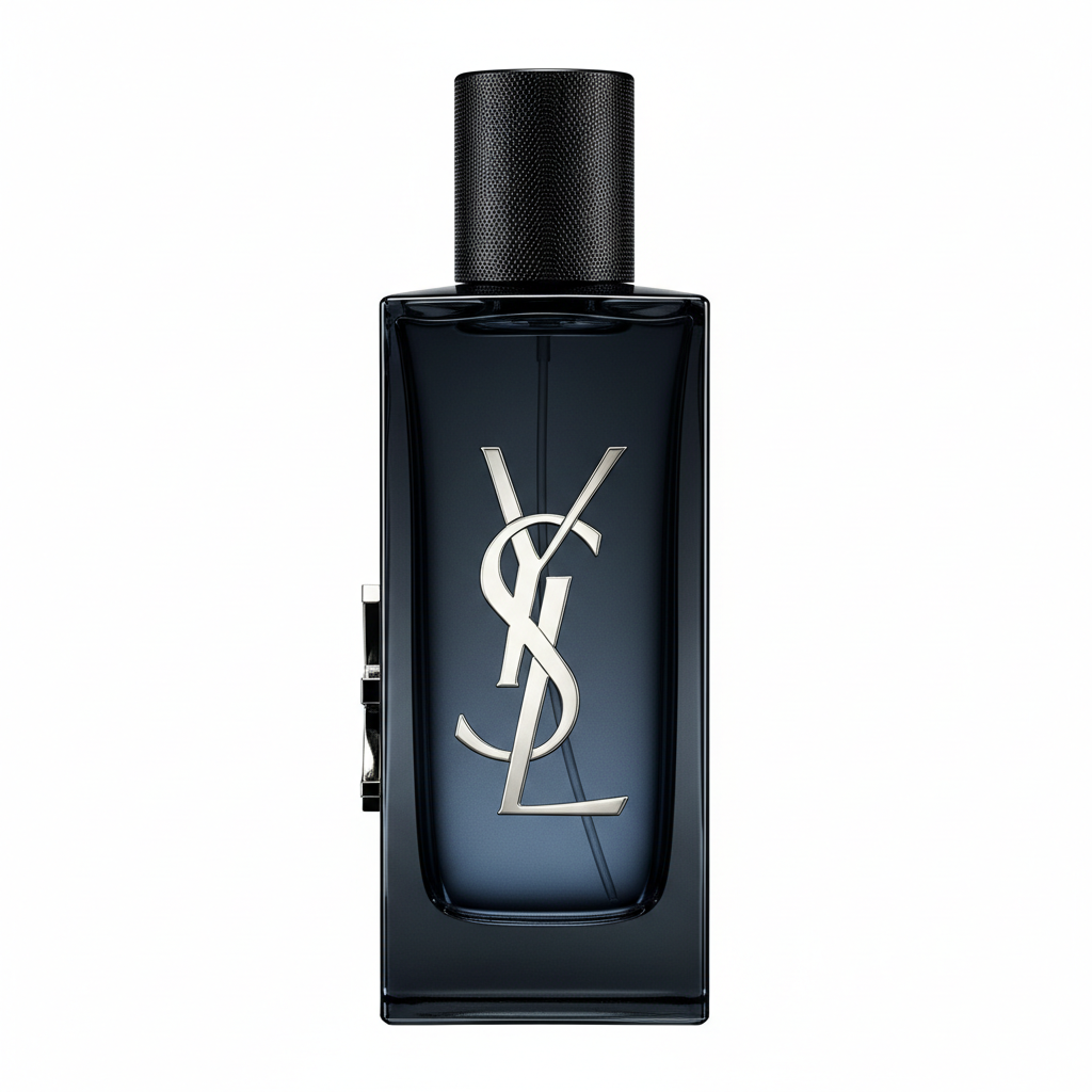 Yves Saint Laurent Y perfume bottle premium white background