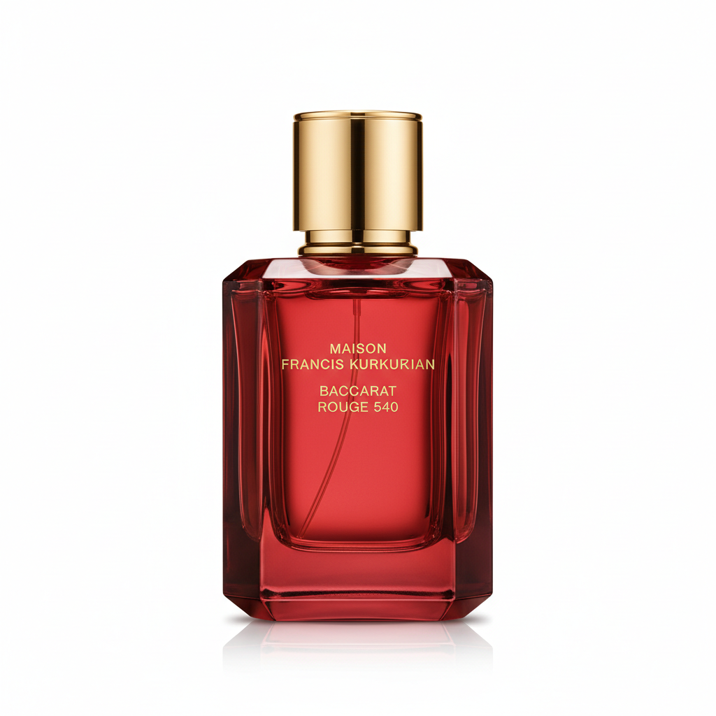 Maison Francis Kurkdjian Baccarat Rouge 540 perfume bottle premium white background